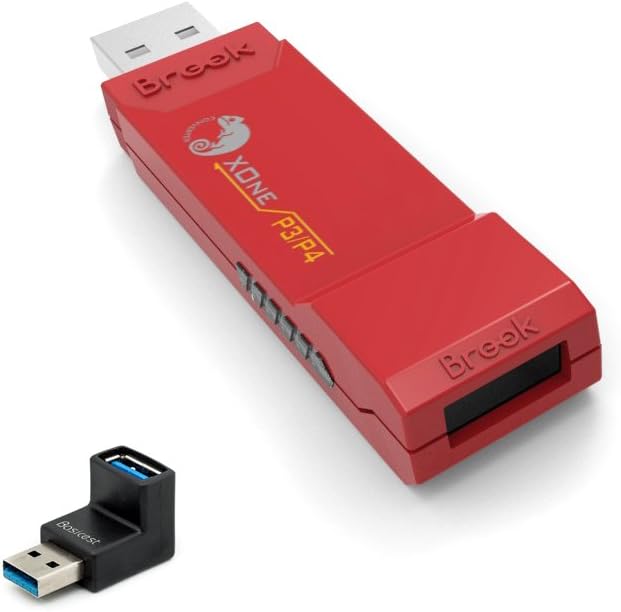 Basicest Brook Red PS3 PS4 To Xbox One Converter With USB 3.0 Male To USB Female L Shaped USB Adapter
