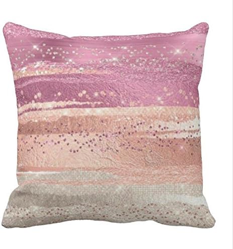 Xueyu Pink Pillow Case Glittery Pretty Mouse Mat Square Pillow Cover 20 in