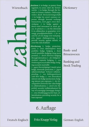 Worterbuch Fur Das Bank Und Borsenwesen Deutsch Englisch 6 Uberarbeitete Und Erweiterte Auflage Amazon De Zahn Hans E Bucher