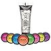 Moon Glow - Blacklight Neon UV Glitter Shaker 0.18oz Set of 8 + Glitter Fix Gel - Glows brightly under Blacklights/UV Lighting!