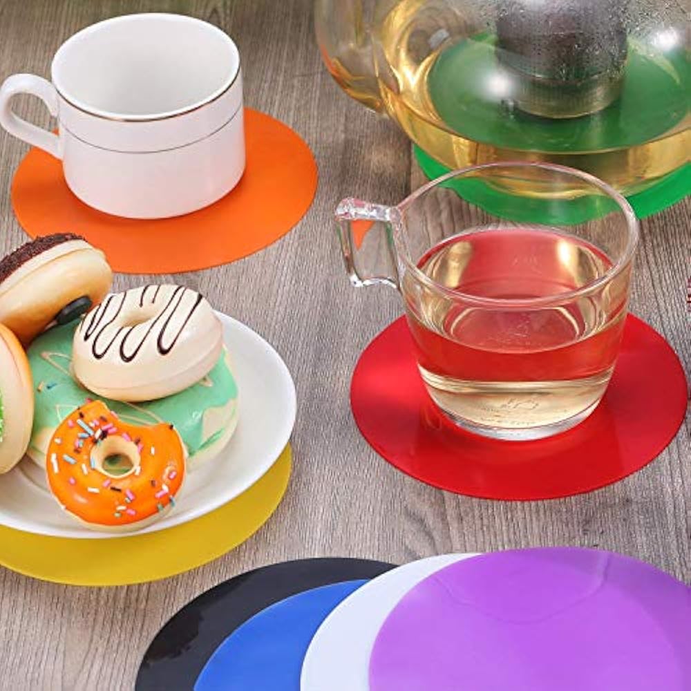 8 Pieces Rubber Jar Gripper Pads Round Kitchen Coasters MultiPurpose