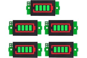 Haldzemo 1S 2S 3S 4S 5S 6S 7S 8S 1-8S Lithium Battery Capacity Indicator Module 4 Sections Green LED Display Tester Li-po Li-ion (5 Pack)