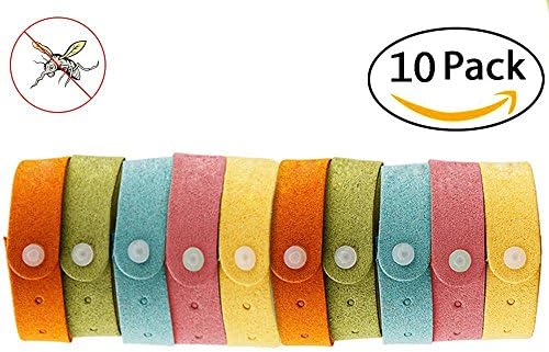 Supercope - Mosquito Repellent Bracelet 10Pack - 100%Natural DEET-FREE Insect Bug Repellent Bands, Non-Toxic Safe for Babies, Kids, Adults, Indoor or Outdoor Protection Up To 300 Hours
