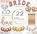 Bachelorette Party Decorations Set | Bridal Shower Pack - Kit Includes 1 Foil Curtain, 1 Set of Bride Balloons, 1 Love Balloon, 1 Ring Balloon, 2 Heart, 4 Gold, 4 Confetti & 4 Rose Gold Balloons.