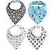 MSsmart(TM) Unisex 4Pack Baby Absorbent Cotton Bandana Drool Bibs,Cute Baby Gift for Boys & Girls Modern Baby Gifts Set (Arrows & Triangles Set)