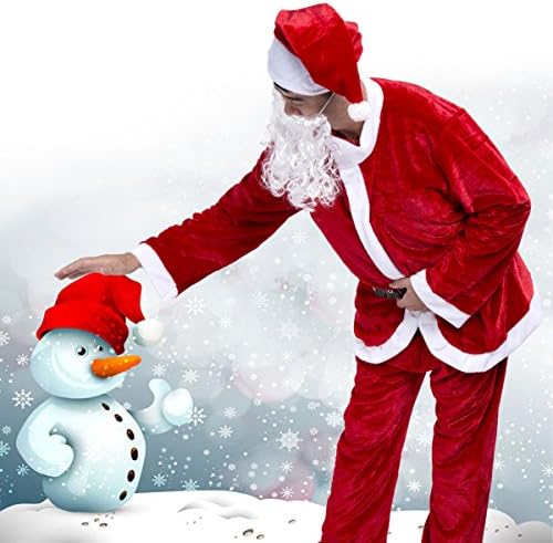 Deluxe Adult Santa Suit for Men Christmas Holiday Adults Santa Claus Costume Complete Set