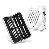 BLEMISH SPECIALIST Blemish Remover Kit with Case & Mirror - 6 Extractor Tool Set by Brilliant Beauty - Treatment for Acne Pimple Blackhead Whitehead Popping Removal for Nose & Face