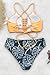 CUPSHE Women's High Waisted Two Piece Floral Strappy Self Back Tie Bikini Set