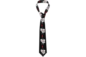 WHJSHOP Red wine and playing cards Prints Men's Necktie - Stylish and Durable Polyester Fiber Tie for Business, Daily Life, a