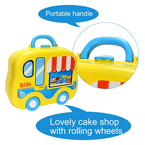 Dreamon Rollenspiel Küche Spielzeug Kinder Kochen Lebensmittel Spielset für Kleinkind Mädchen 3 Jahre alt,Gelb – Bild 3