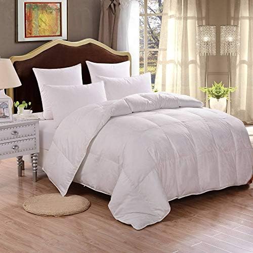 HOMFY Premium Cotton 13.5 Tog Duvet, Quilt with Corner Loops, Anti-Allergenic and Dust Mite Resistant, White (220X220cm)