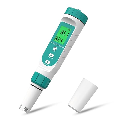 7-in-1 Water Quality Tester Pen - Measures PH, TDS, EC, ORP, Salinity, Specific Gravity & Temperature