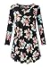 Veranee Women's Plus Size Swing Tunic Top 3/4 Sleeve Floral Flare T-Shirt XX-Large 16-1