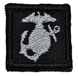 EGA USMC Eagle Globe and Anchor 1x1 inch Military Patch / Morale Patch - Black
