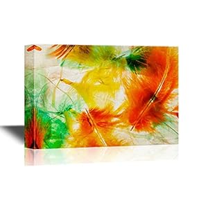 Canvas Wall Art - Beautiful Feathers - Gallery Wrap Modern Home Art | Ready to Hang - 12x18 inches