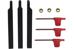 ASZLBYM 3/8” 1/2" SRACR SRACL SRDCN1010/1212 H06 Lathe Turning Holders Lathe Turning & Profiling Tool Holder with RCMT0602 Round Carbide Milling Inserts (3pcs 3/8” Holders with Yellow Inserts)