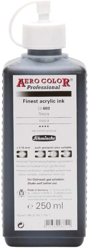 Schmincke, AERO COLOR® Professional, Sepia 250 ml, 28603027, highly liquid