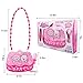 M SANMERSEN Karaoke Machine Toys for 3-6 Year Old Girls, Portable Musical Bag with Microphone Karaoke Player Toys for Girls Gifts Age 3 4 5 6 Xmas Gifts Pink