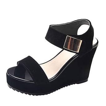 LILIHOT Frauen Sandalen zwängt Fisch Mund Schuhe Sommer römischen Sandalen Wasserdichte Plattform Freizeitschuhe Frauen Casua