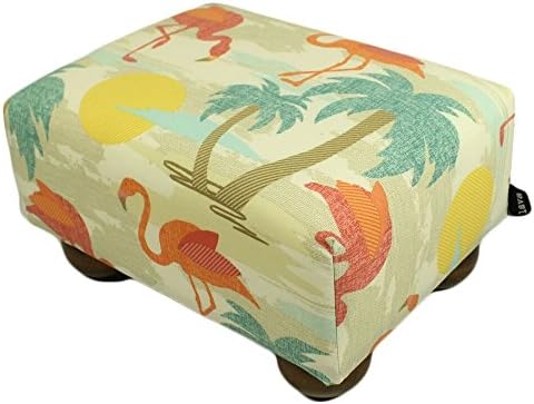 Flamingo Isle Upholstered Fabric Footstool Ottoman