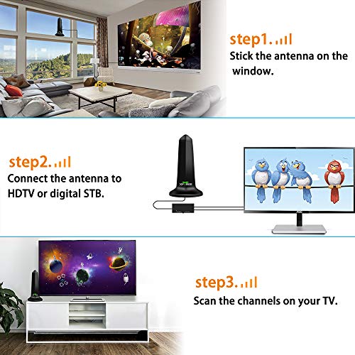 TV Antenna, Indoor Amplified HD Digital TV Antenna 200 Miles Range