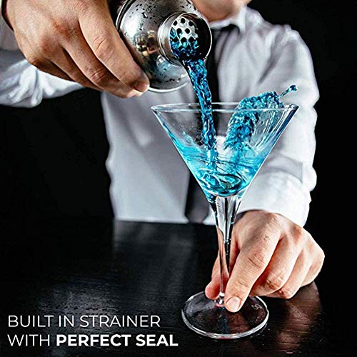 LKNJLL Cocktail Shaker Set 700ml Martini Shaker Edelstahl Martini Mixer Einbau-Sieb Barmixer Kit – Bild 5