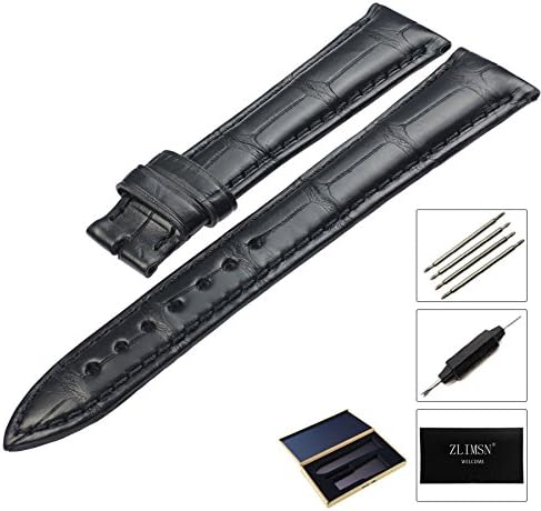 Lizoyona Customized Crocodile Leather Watch Band Strap Bracelet for Men Color Black Choose Width 22mm