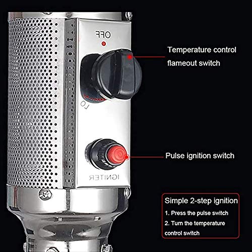 Estufas Exteriores para Terraza con Ruedas, Sistema Encendido por