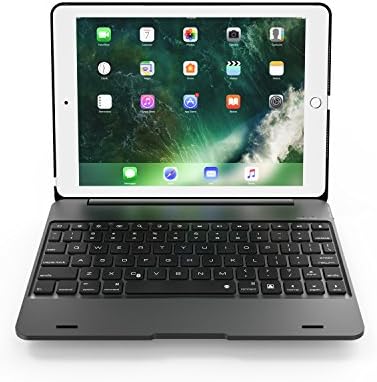 Azolt Ultrathin Folio Bluetooth Keyboard Case , with Auto Sleep / Wake for iPad 9.7 Inch 2017 / iPad Air 2 / iPad Air / iPad Pro 9.7 (Black)