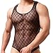 YUFEIDA Sexy Men's Jumpsuit Black Bodysuit Transparent Briefs Underwear (XL)