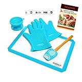 Luxury 5 Set Healthy Silicone Baking Collection: Non Stick Silicone Baking Mat 16 1/2