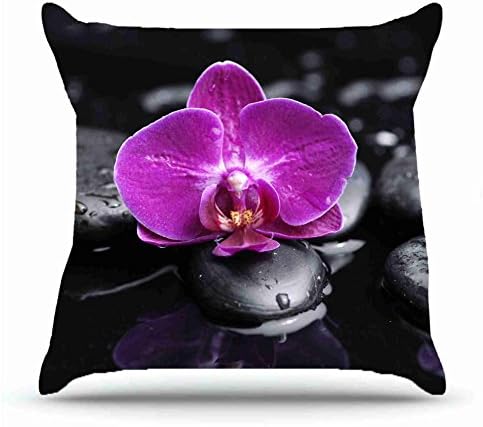 Jshcsj Throw Pillowcase 18 X 18 Inches 100% Cotton Pillowcases Decorative Cushion Covers with Hidden Zipper Decor - Flowers Earth Orchid For Outdoor