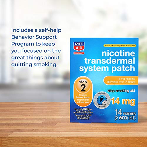 Rite Aid Nicotine Transdermal System Patch, Step 2, 14mg 14 ct
