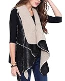 ZANZEA Womens Faux Fur Vest Cream Waistcoat Long Gilet Jacket Outerwear