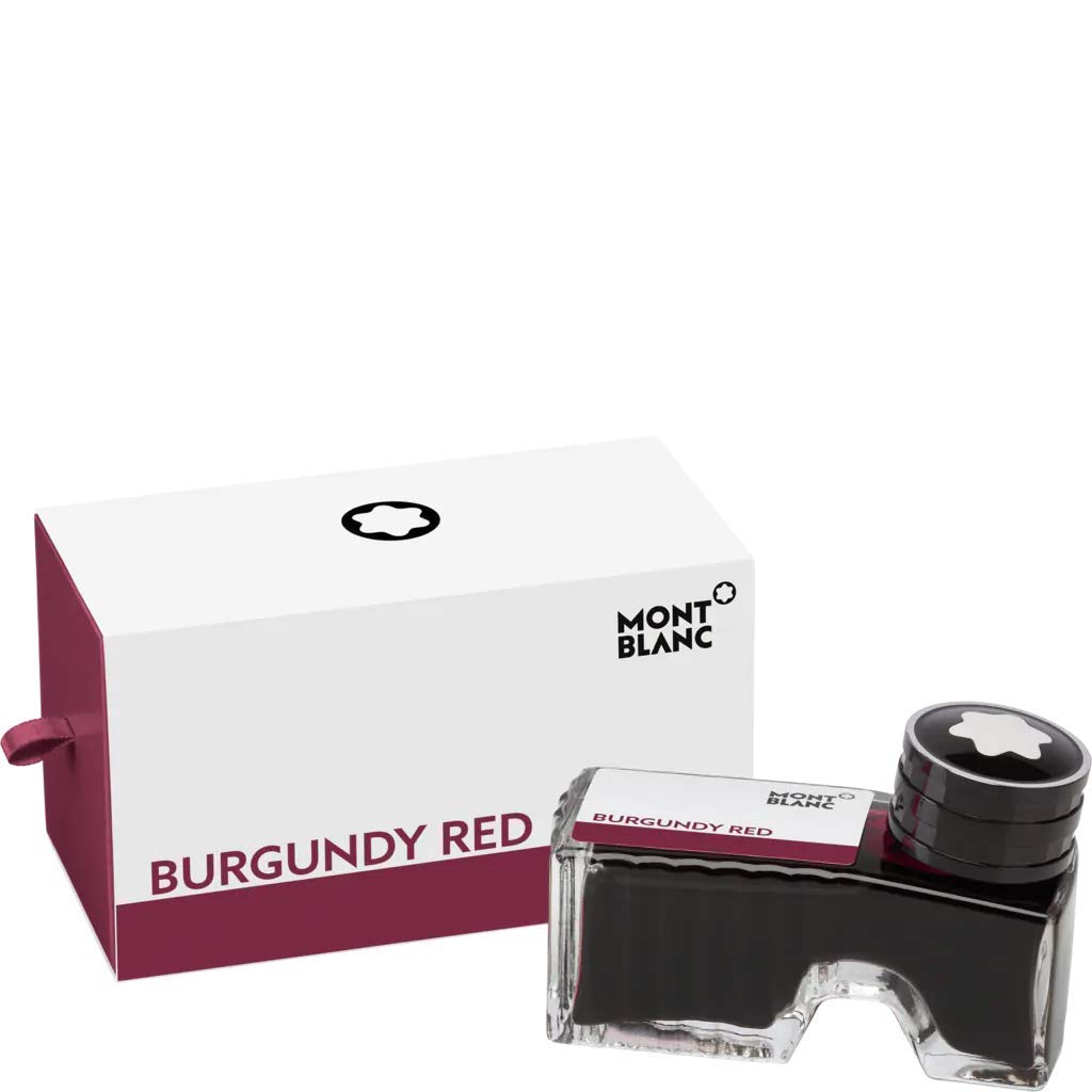 Montblanc Ink Bottle Burgundy Red 105198 – Bottled Refill Ink in Red for Fountain Pens – High Quality and Quick-Drying – 60ml