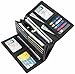 SimpacX Womens Wallet PU Leather RFID Blocking Purse Credit card Clutch (black)