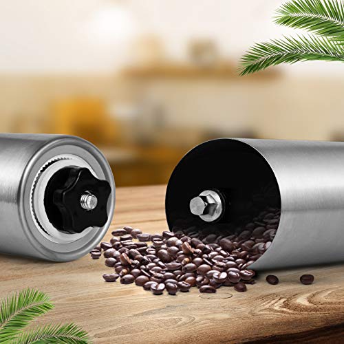 ERWEY Kaffeemühle Manuell mit Keramikmahlwerk Kaffeemühle Hand Handkaffeemühle aus Edelstahl Espressomühle mit… – Bild 5