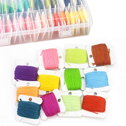 WeiMeet 230 Pieces Plastic Floss Bobbins with Floss Winder for Embroidery Floss Organizer Cross-Stitch Thread Holder