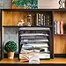 Samstar Desk Organizer, Mesh File Paper Letter Tray with 5 Stackable Trays and Sorter, Black