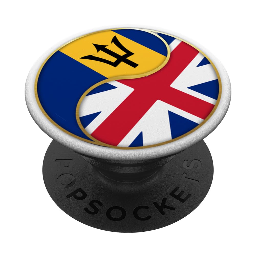 British Barbados Flag for British Barbadian in England UK PopSockets Swappable PopGrip