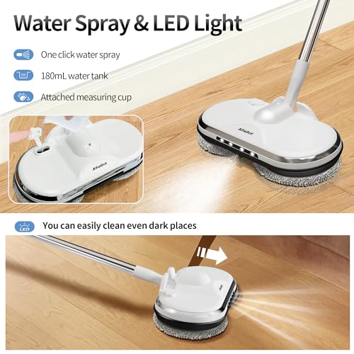 Cordless Electric Mop for Floor Cleaning, AlfaBot WS24 Electric Spin