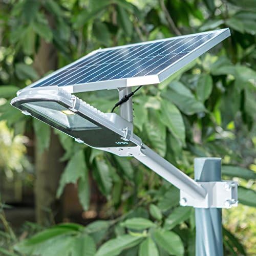 SHANGBOYI 20W LED Solar Street Light , 1200 Lumens Post Light Waterproof IP65 Solar Sensor Street Light for Street, Garden, Driveway , Walkway (Silvery Grey)