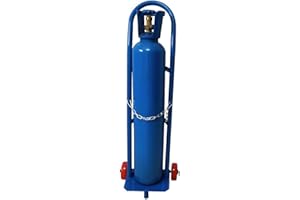 Oxygen Tank Holder Welding Cylinder Cart Powder-Coated Finish, Hospital Organized Storage Gas Trolley with Wheels& Safety Cha
