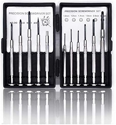 TIJAR 11Pcs Mini Precision Screwdriver Set with Pocket Case for Glasses Watches