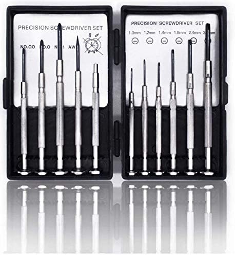 TIJAR 11Pcs Mini Precision Screwdriver Set with Pocket Case for Glasses Watches