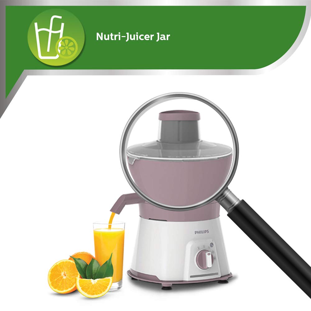 Philips HL7578/00 600W Turbo Juicer Mixer Grinder with 3 Jars Nuti Juicer Jar, Blender and