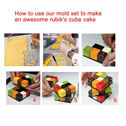 Maygonge Rubiks Cube Moule A Gateau En Aluminium 3d Cube Support De Gateau Outils De Cuisson Pour Gateau Au Chocolat Patisserie Cuisine Maison Centroarco Com