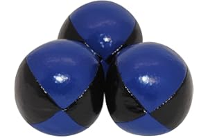 HIGGINS BROTHERS Juggling Balls Professional Style Set of 3 - How to Juggle Kit with Bean Bags for Juggling for Beginners with Vibrant Colors, Great Feel, Ultra Durable (Black/Blue)