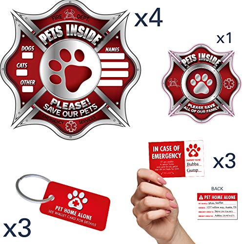 Vinyl Friend Pet Alert Stickers -FIRE Safety Alert and Rescue-Save Your ...