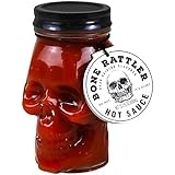 Deadly Skull Hot Sauce: Bone Rattler Edition | Skull Mason Jar filled with Fiery Hot Sauce to be put on Pizza, Salads, Tacos, and More (15.2 oz)